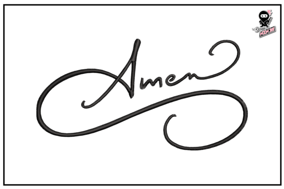 Amen Christian Embroidery: 7 Sizes for Apparel
