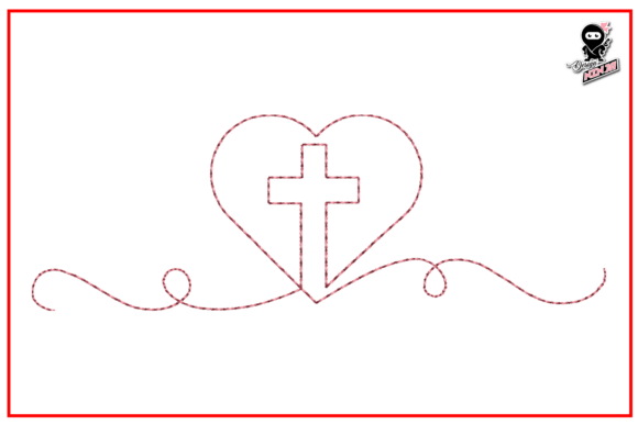 Christian Cross with Heart Redwork Review