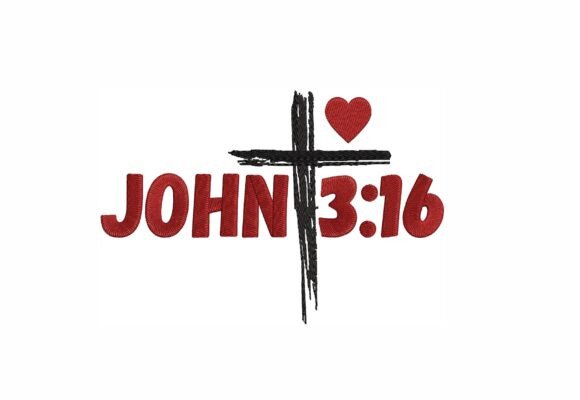 John 3:16 Embroidery Design for Faith Products